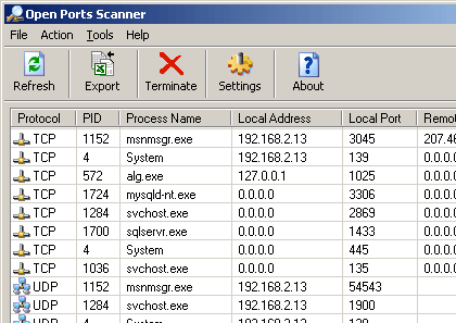 Open Ports Scanner Screenshot 1