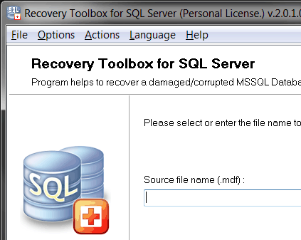 Recovery Toolbox for SQL Server Screenshot 1