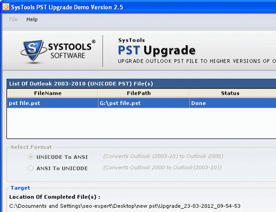 Convert ANSI PST to Unicode PST Screenshot 1