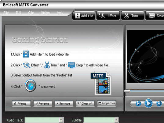 Emicsoft M2TS Converter Screenshot 1