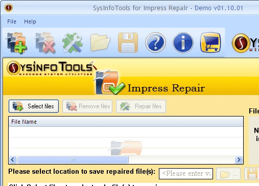 SysInfoTools Impress Repair Screenshot 1