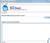 MS Word 2007 Recovery Screenshot 1