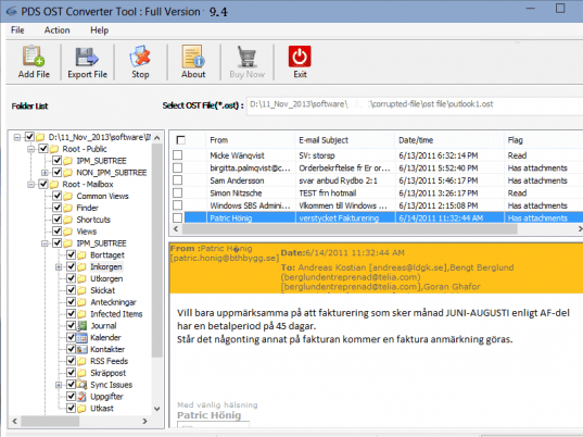 Convert Outlook 2010 OST to PST Screenshot 1