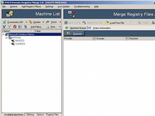 EMCO Remote Registry Merge Screenshot 1