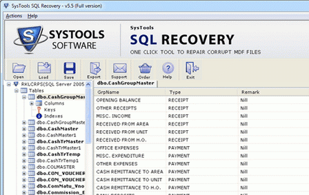 MS SQL Database Recovery Tool Screenshot 1