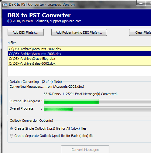 DBX to Outlook Converter Screenshot 1