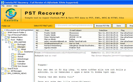PST Repair Software Screenshot 1