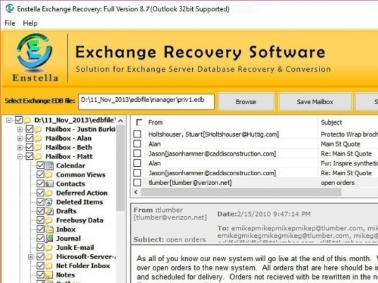 Exchange Export Tool Screenshot 1
