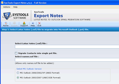 Lotus Notes Migration Tool Screenshot 1