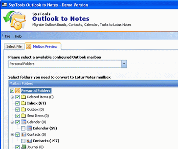Migrate Outlook Mail to Lotus Screenshot 1