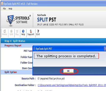 Split 4GB PST Files Screenshot 1