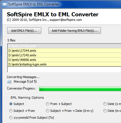 SoftSpire EMLX to EML Converter Screenshot 1