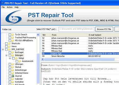 Damaged PST Repair Software Screenshot 1