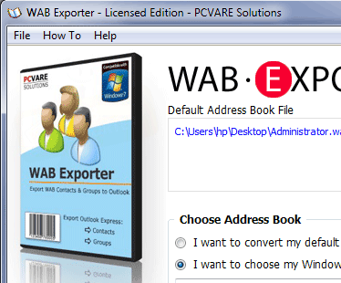 WAB to PST Contacts Screenshot 1