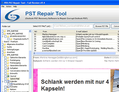 Extract PST Emails Free Screenshot 1