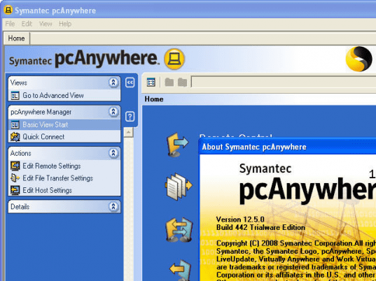 Symantec pcAnywhere Screenshot 1