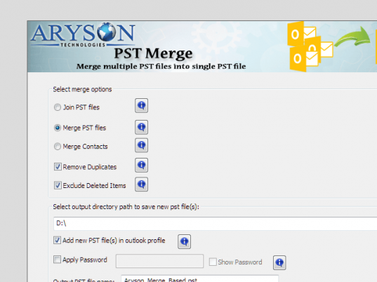 Merge PST Files Screenshot 1