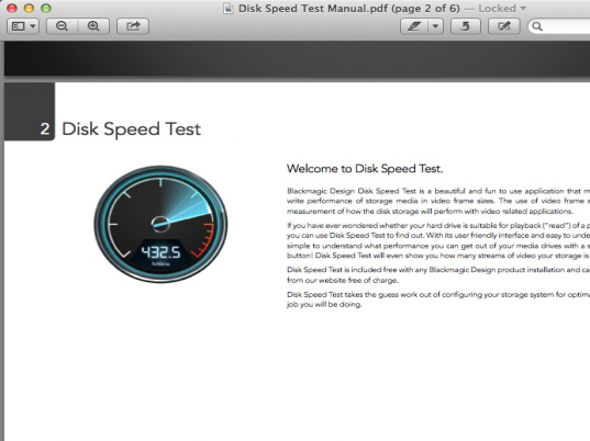 Blackmagic Disk Speed Test Screenshot 1