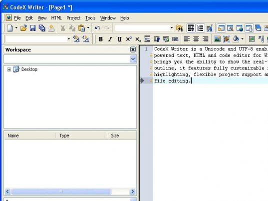 CodeX Writer Screenshot 1