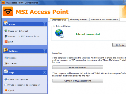 MSI Access Point Screenshot 1